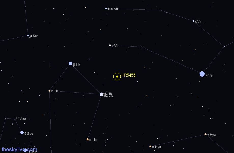 Finder chart HR5455 star