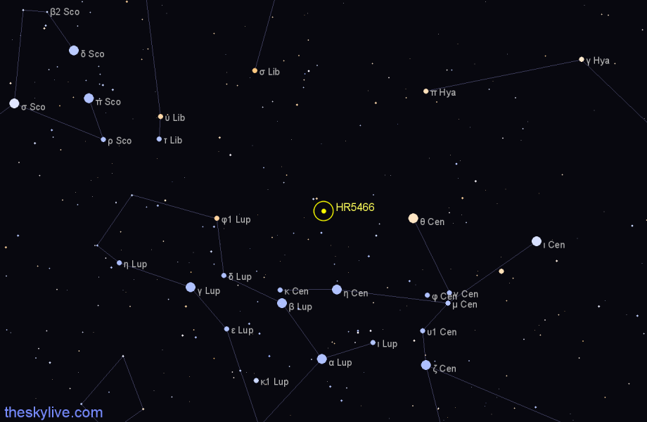 Finder chart HR5466 star