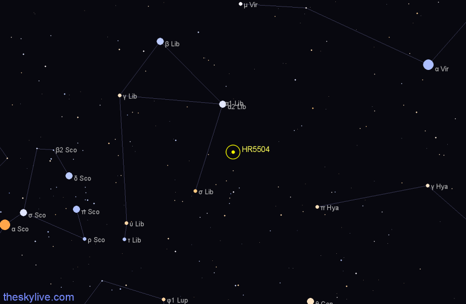 Finder chart HR5504 star