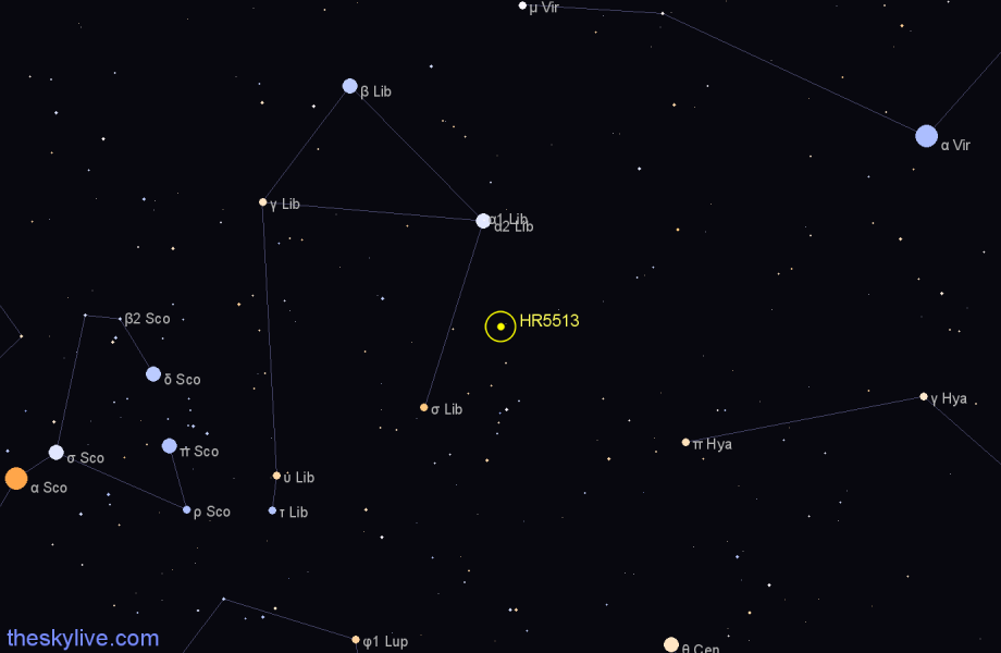 Finder chart HR5513 star