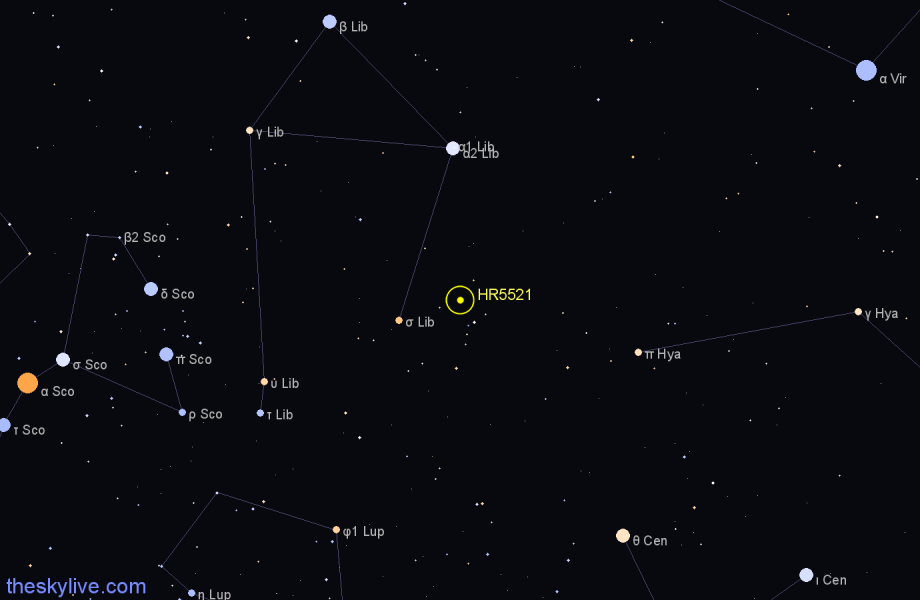 Finder chart HR5521 star