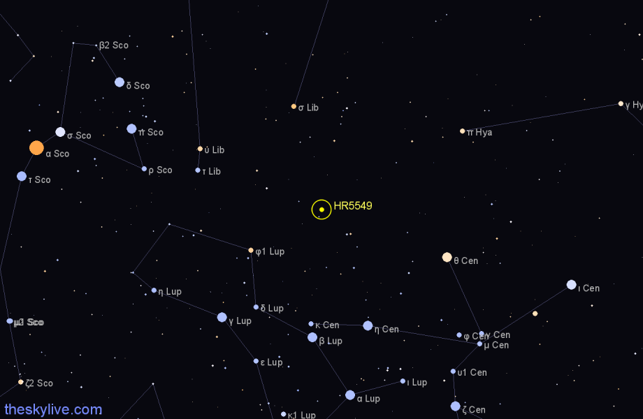 Finder chart HR5549 star
