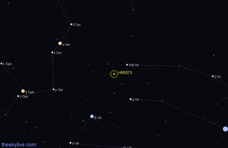 Finder chart HR5573 star