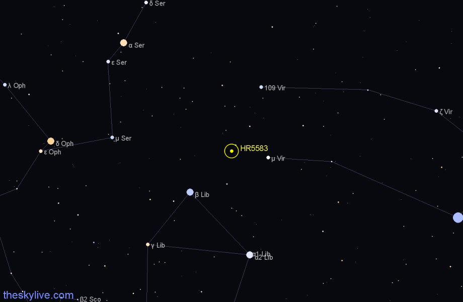 Finder chart HR5583 star