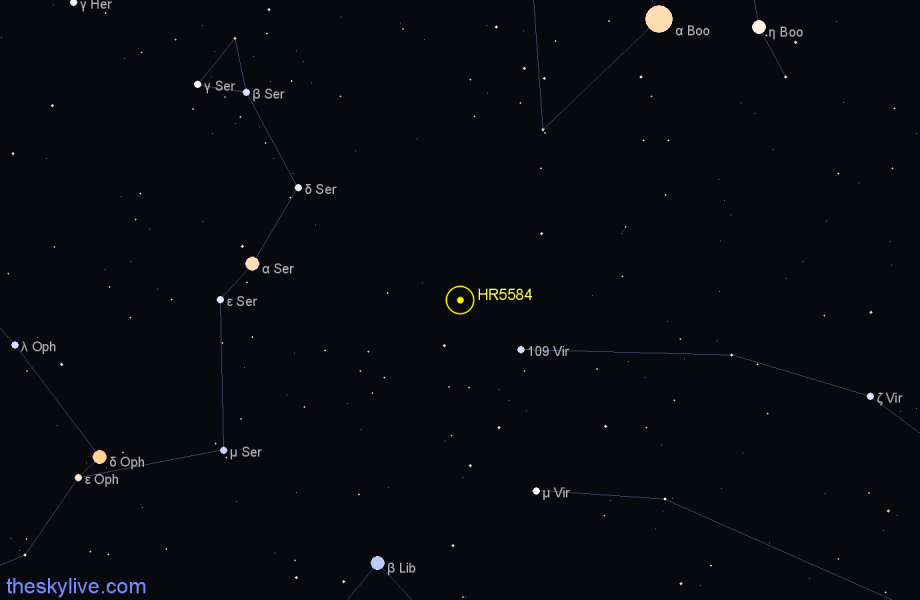 Finder chart HR5584 star