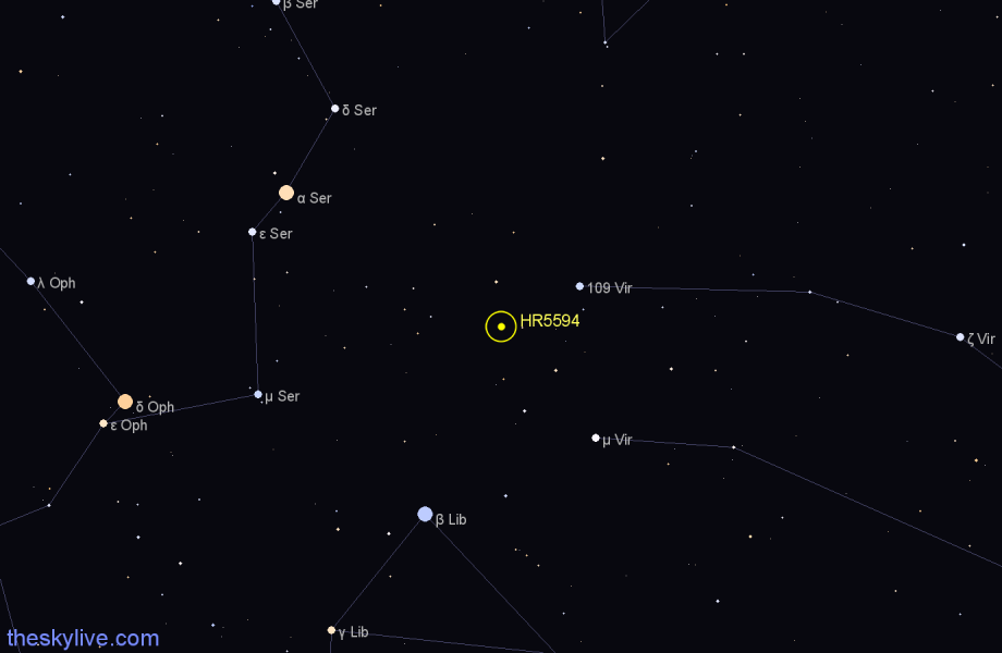 Finder chart HR5594 star