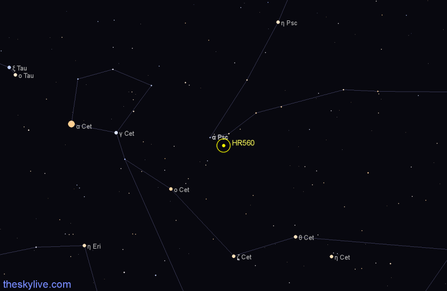 Finder chart HR560 star