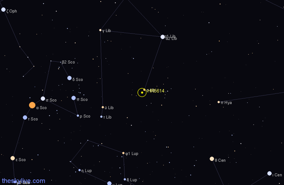 Finder chart HR5614 star