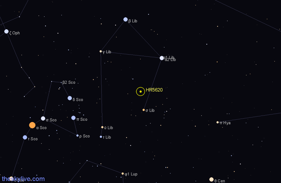 Finder chart HR5620 star