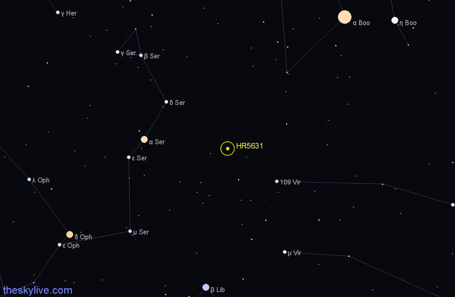 Finder chart HR5631 star