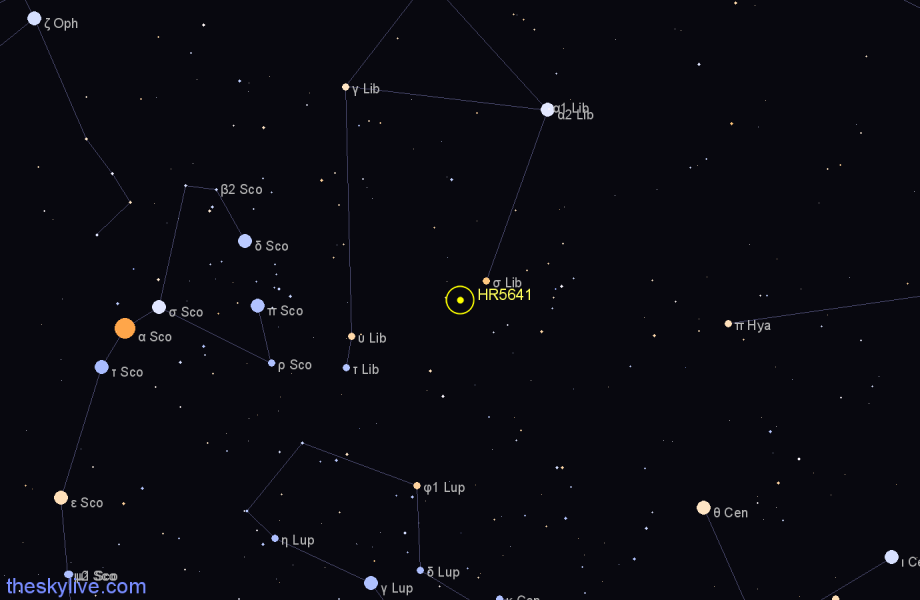 Finder chart HR5641 star