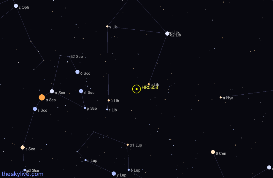 Finder chart HR5658 star