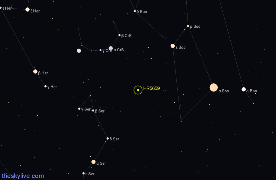 Finder chart HR5659 star