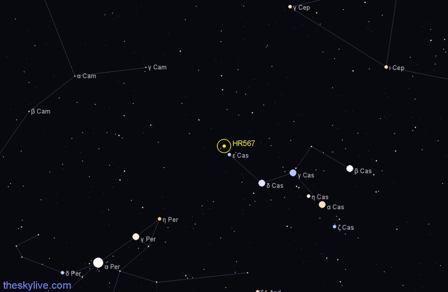 Finder chart HR567 star