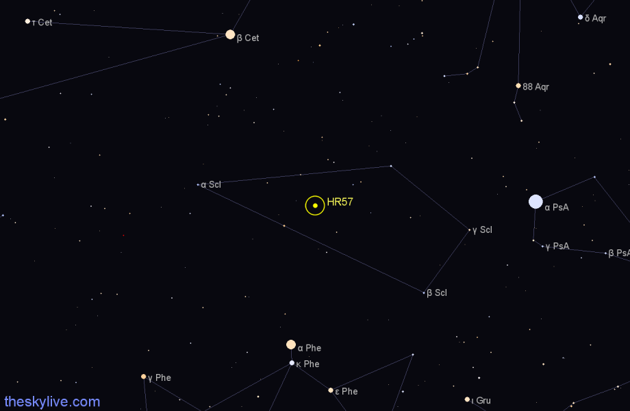 Finder chart HR57 star