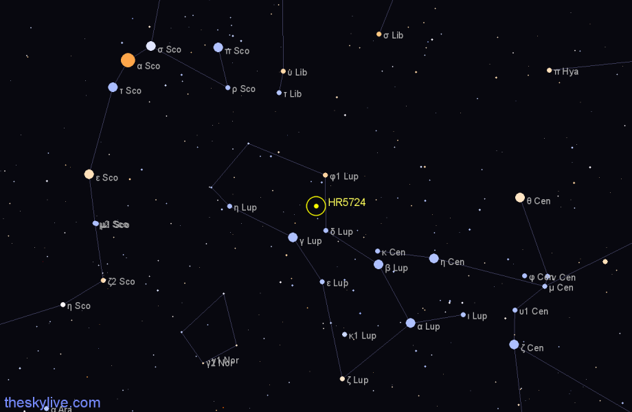Finder chart HR5724 star