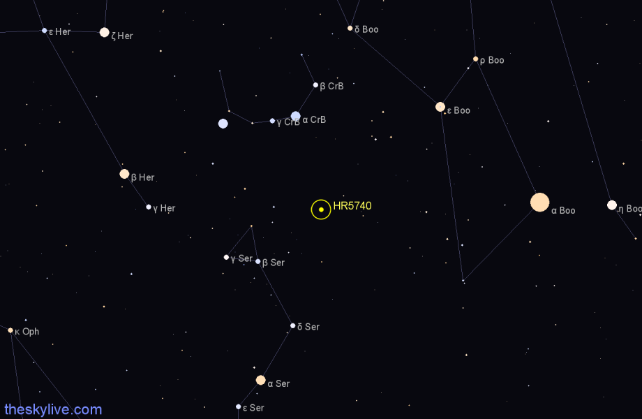 Finder chart HR5740 star