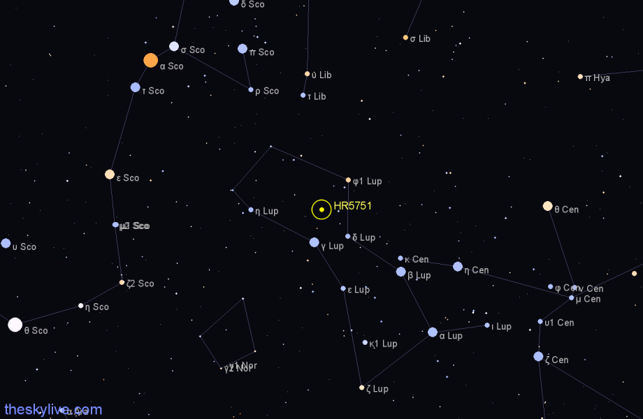 Finder chart HR5751 star