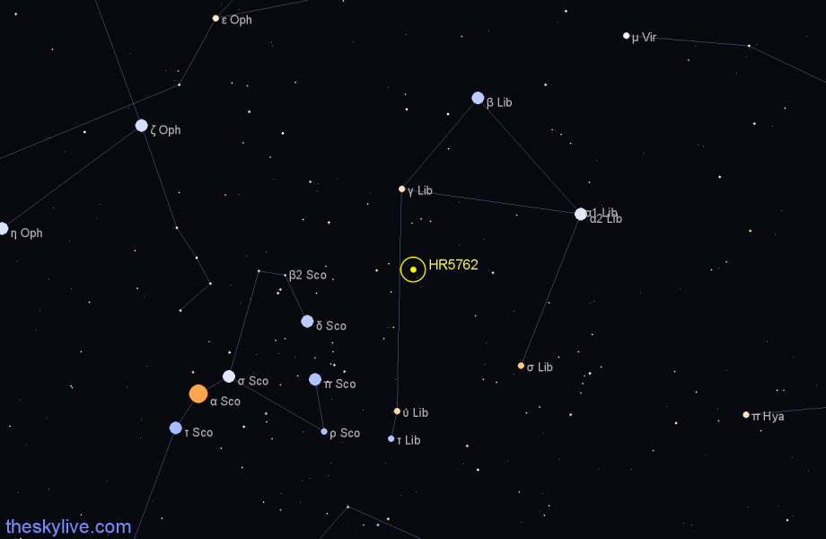Finder chart HR5762 star