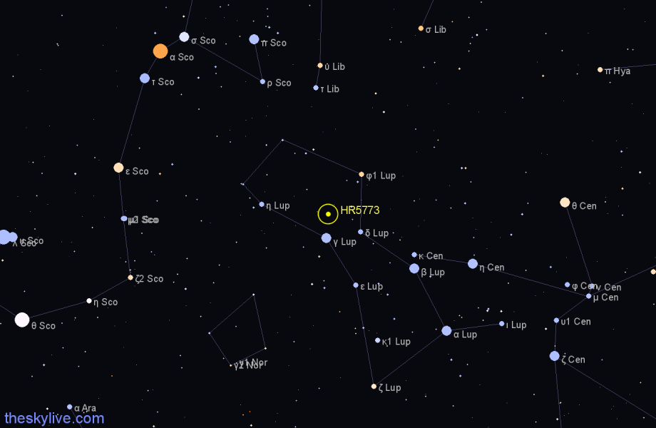 Finder chart HR5773 star