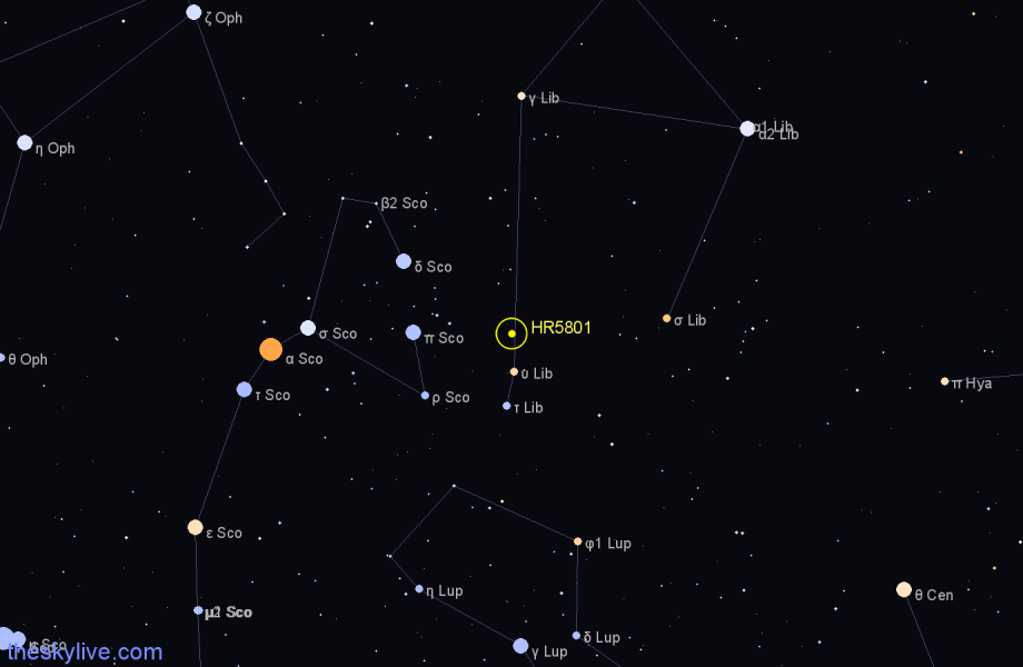 Finder chart HR5801 star