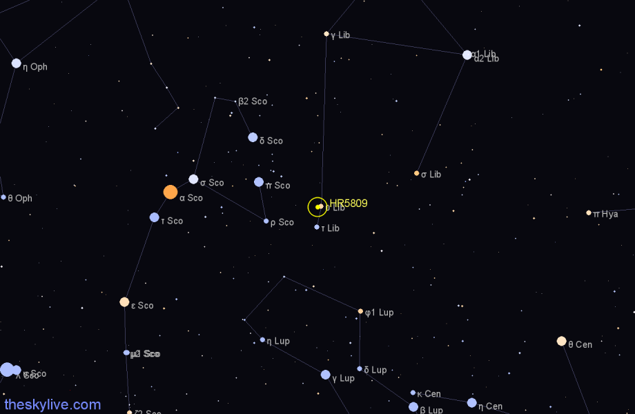 Finder chart HR5809 star
