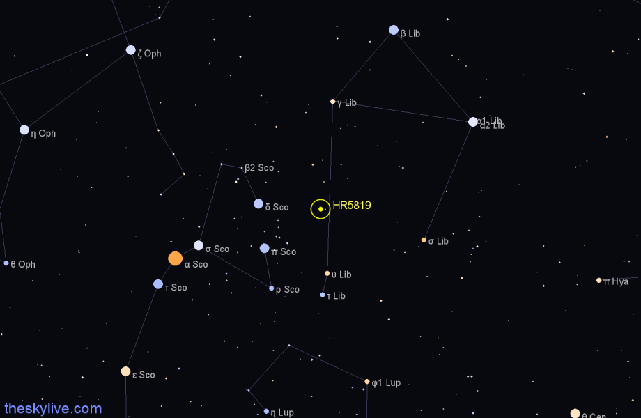 Finder chart HR5819 star
