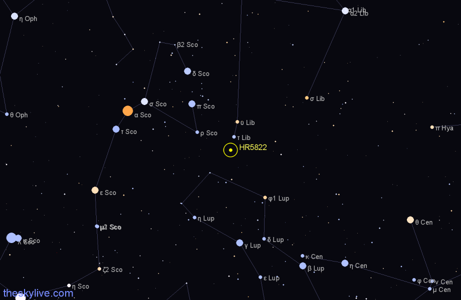 Finder chart HR5822 star