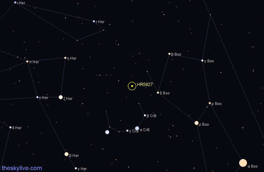 Finder chart HR5827 star