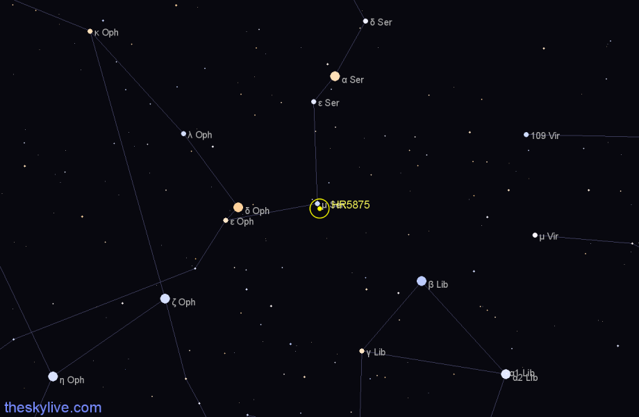 Finder chart HR5875 star