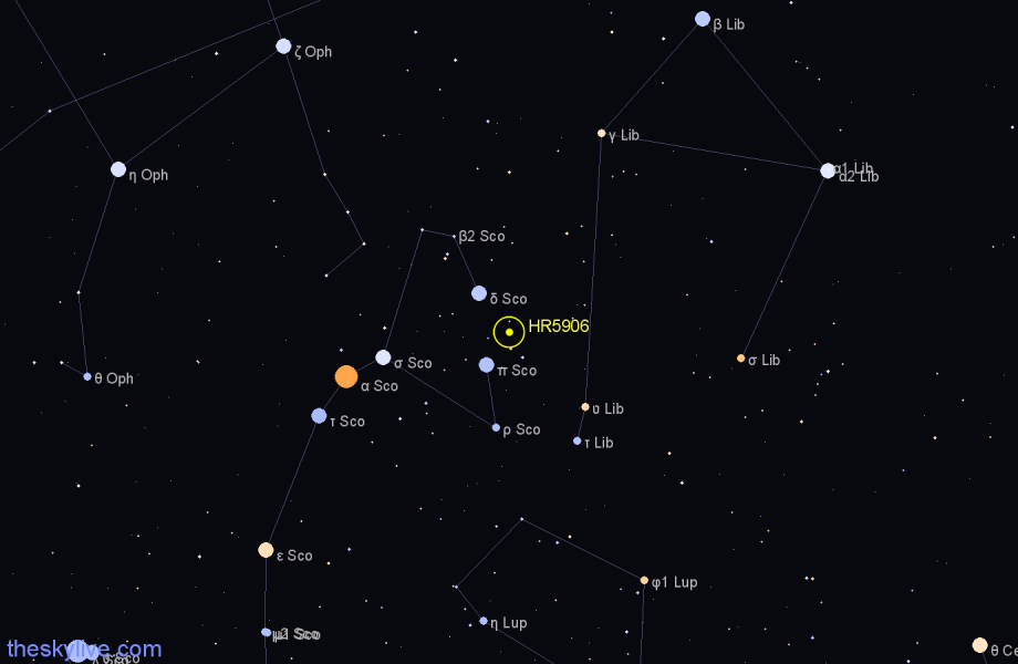 Finder chart HR5906 star