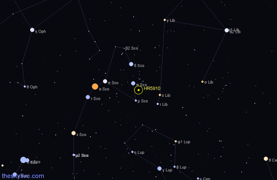 Finder chart HR5910 star