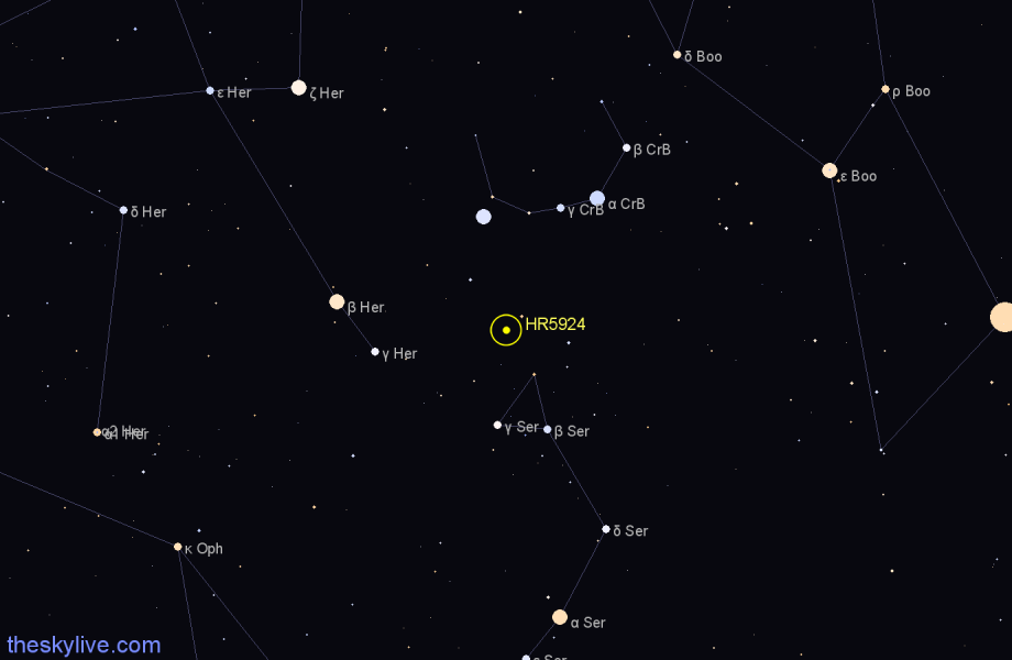 Finder chart HR5924 star