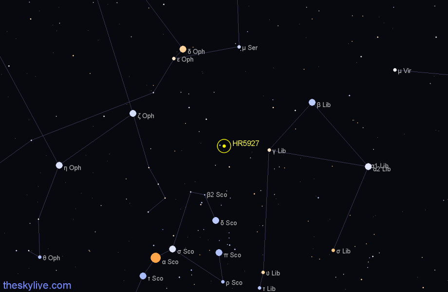 Finder chart HR5927 star