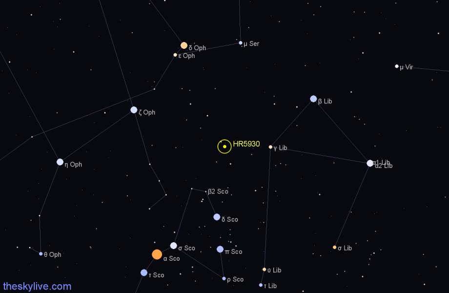 Finder chart HR5930 star