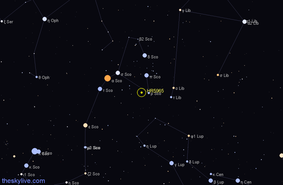 Finder chart HR5965 star