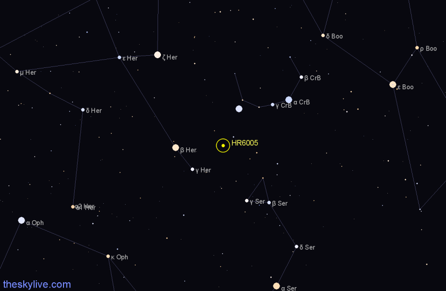 Finder chart HR6005 star