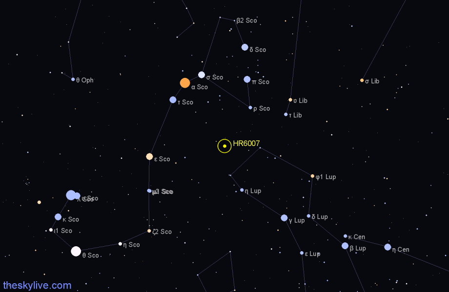 Finder chart HR6007 star
