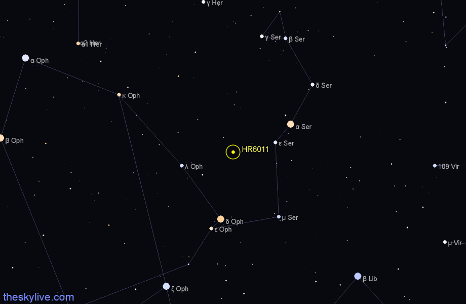 Finder chart HR6011 star