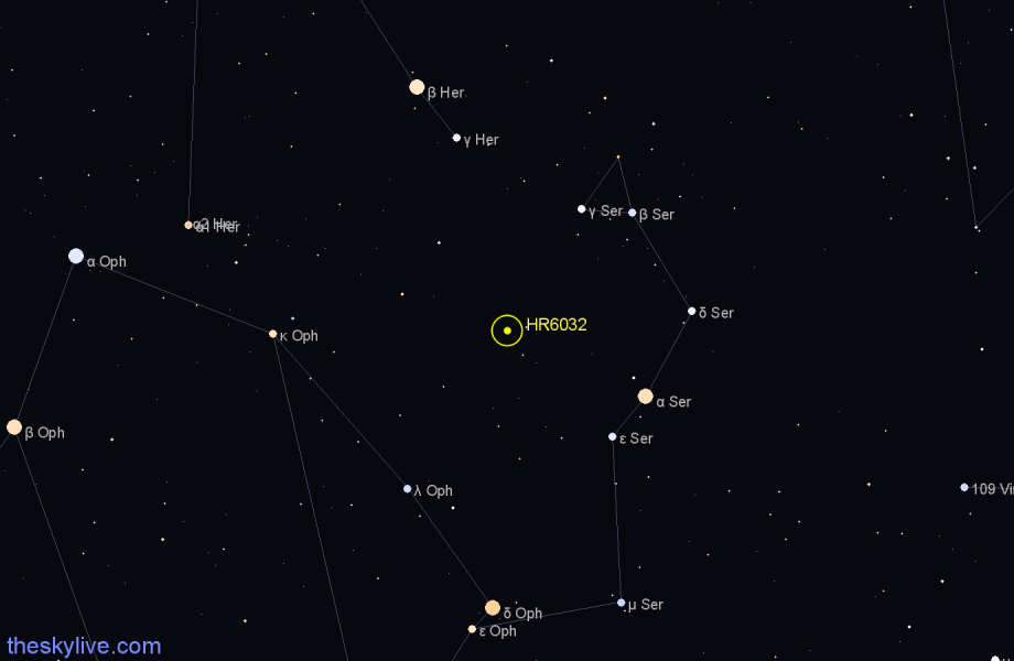 Finder chart HR6032 star