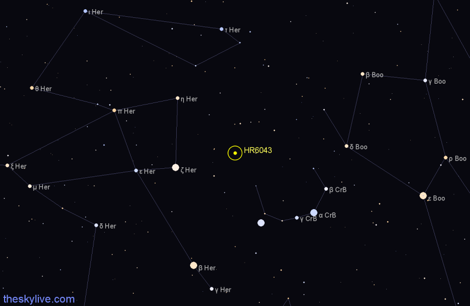Finder chart HR6043 star