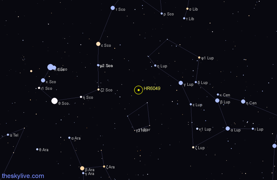 Finder chart HR6049 star