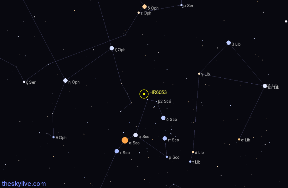 Finder chart HR6053 star