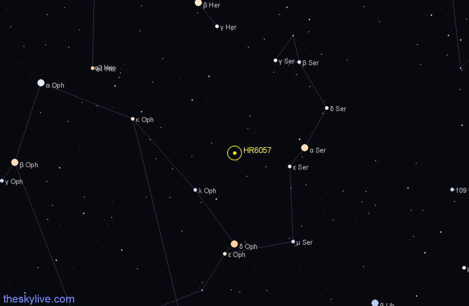 Finder chart HR6057 star