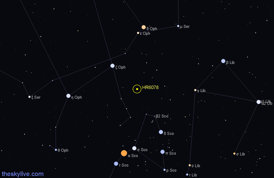 Finder chart HR6078 star