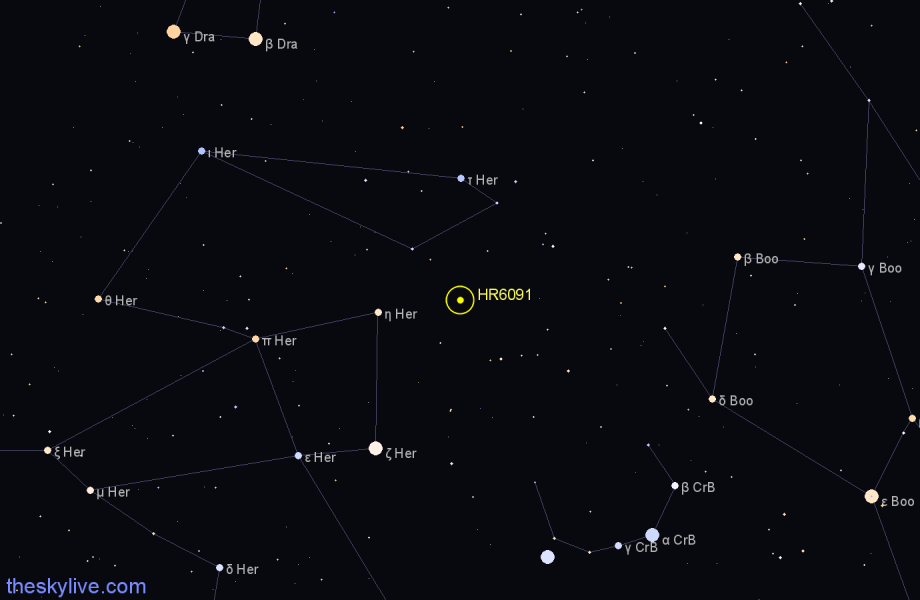 Finder chart HR6091 star