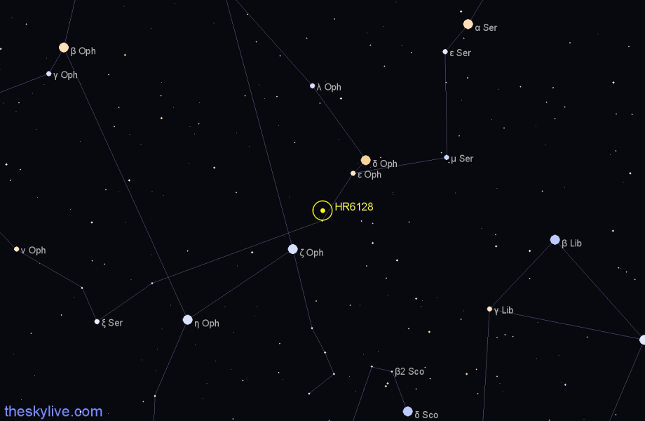 Finder chart HR6128 star