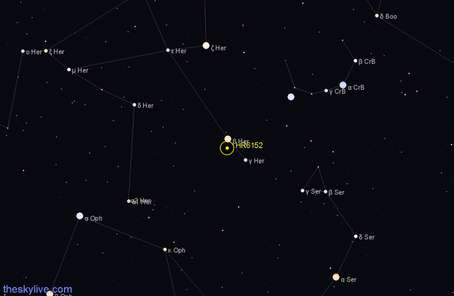 Finder chart HR6152 star