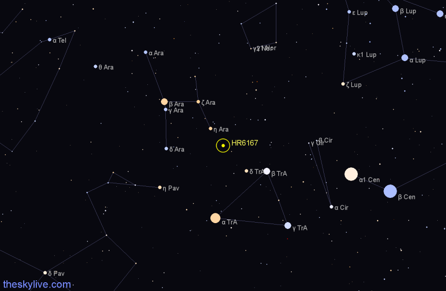 Finder chart HR6167 star