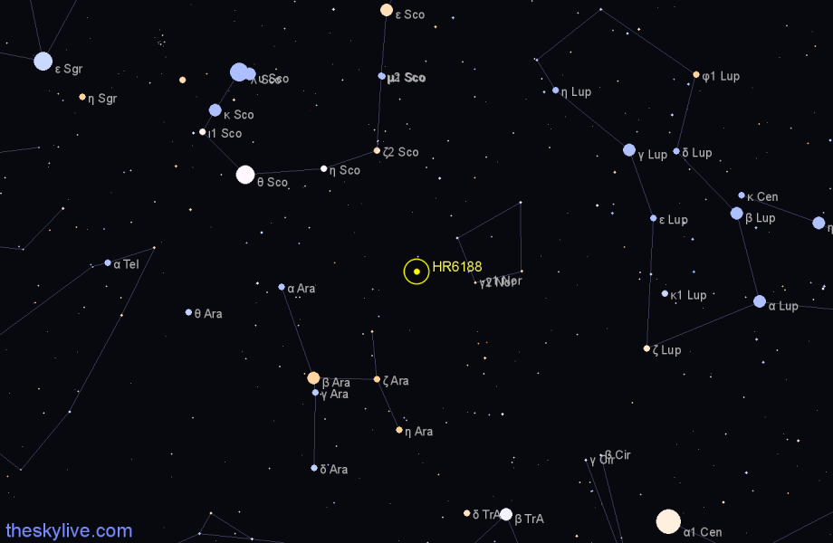 Finder chart HR6188 star